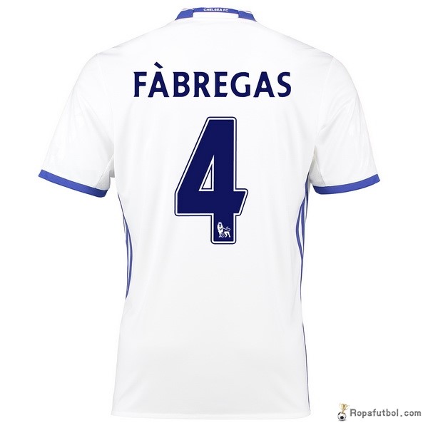 Camiseta Chelsea Replica Tercera Ropa Fabregas 2016/17 Blanco